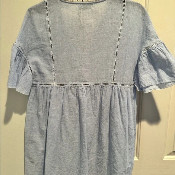 ZARA Light Blue Lace Detail Women's cover up or dress - Picture 4 of 6